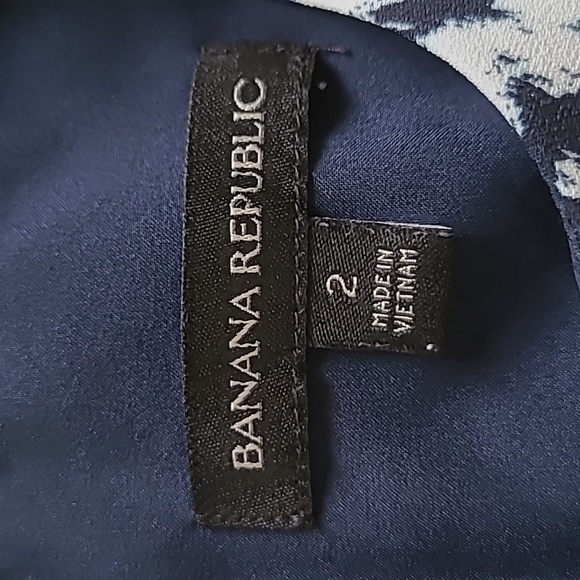 Banana Republic Blue Leopard Flounce-Hem Dress - Size 2 - Picture 6 of 7